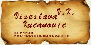 Višeslava Kucanović vizit kartica